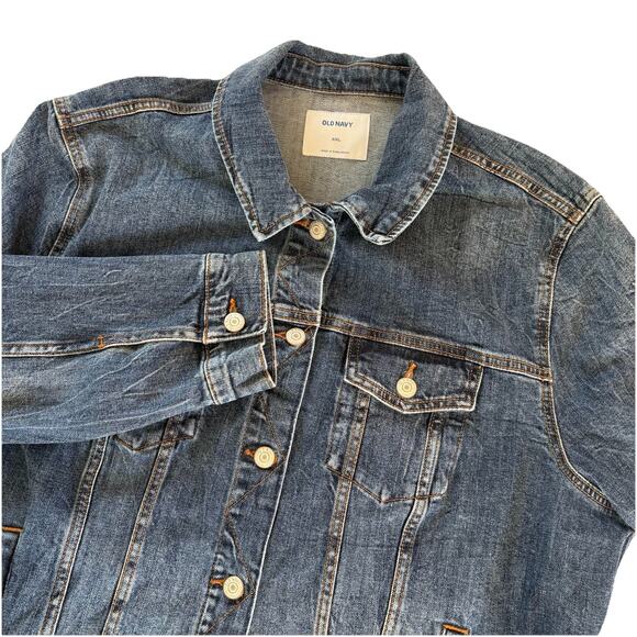 Old Navy Classic Denim Trucker Jean Jacket Women’s Size XXL Button Down - Picture 1 of 12